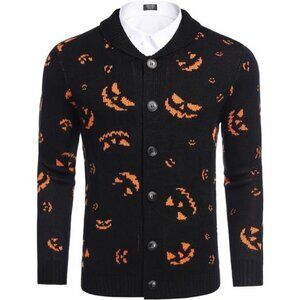 New Men's Christmas Cardigans Ugly Xmas Sweaters Reindeer Snowflake Shawl